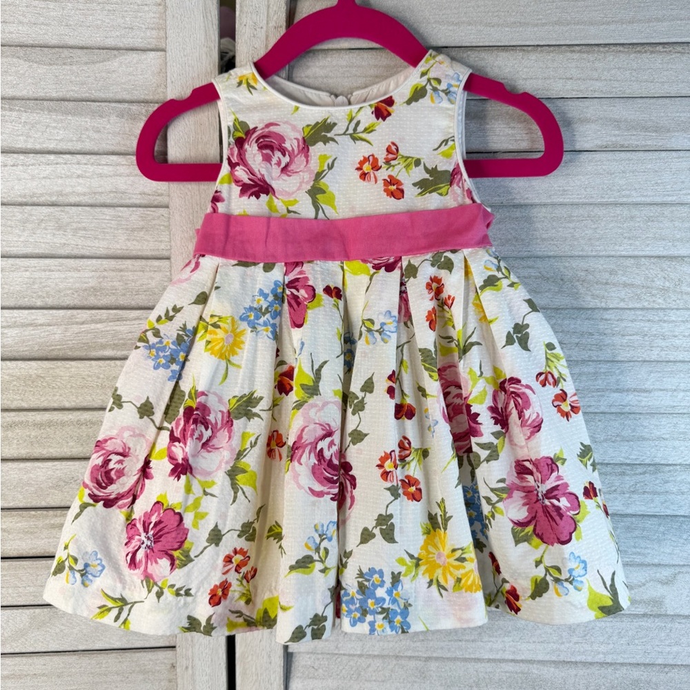 Children’s Place Floral Kids Dress with Pink Accents. NWT. Size  0/3 Months - Picture 2 of 7